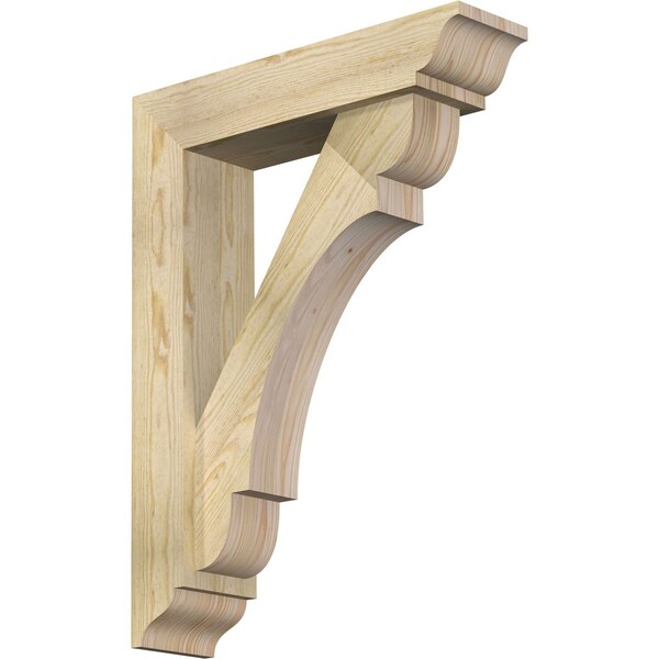 Ekena Millwork Olympic Traditional Rough Sawn Bracket w/ Offset Brace, Douglas Fir, 6"W x 24"D x 32"H BKT0604X24X32OLY01RDF - main